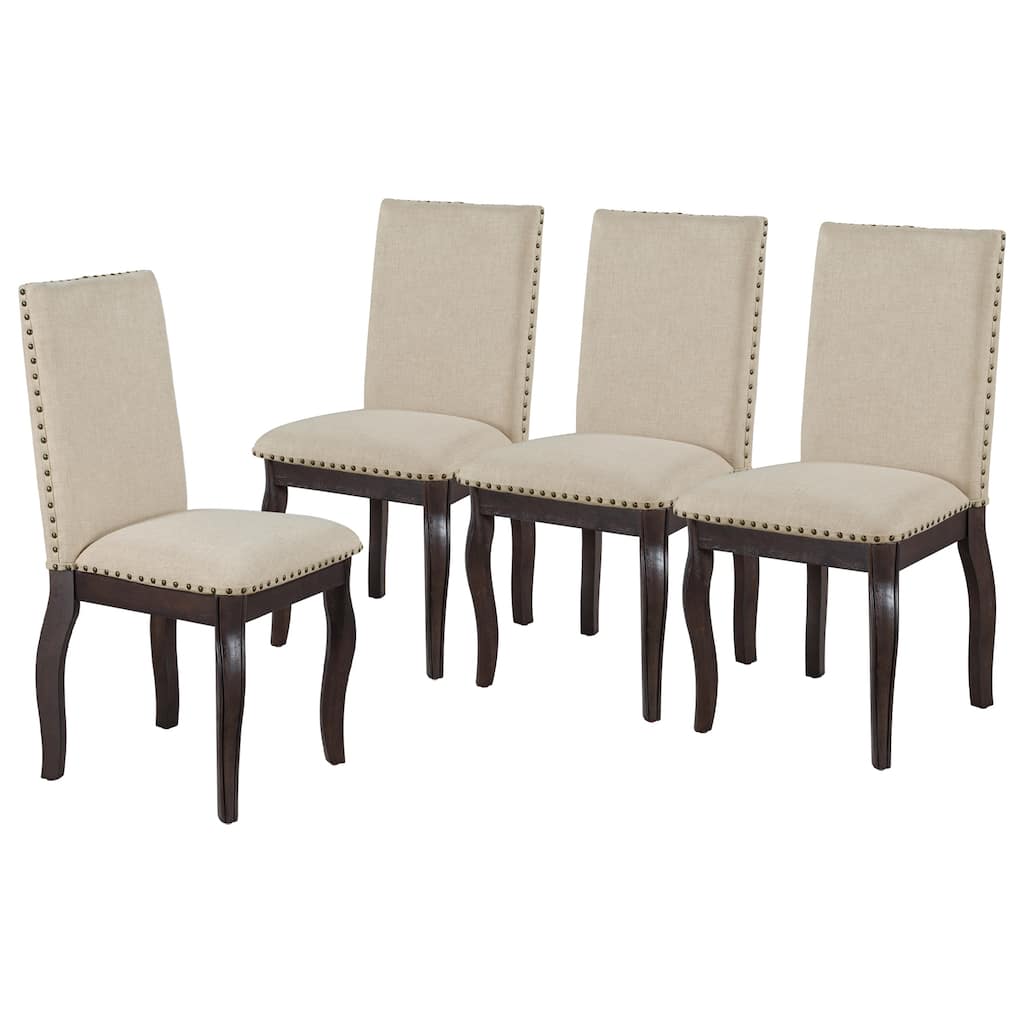 Reception Chair Upholstered Dining Chair with Nailhead Trim, Modern Side Chair Coffee Chair Set of 4 Leisure Chair