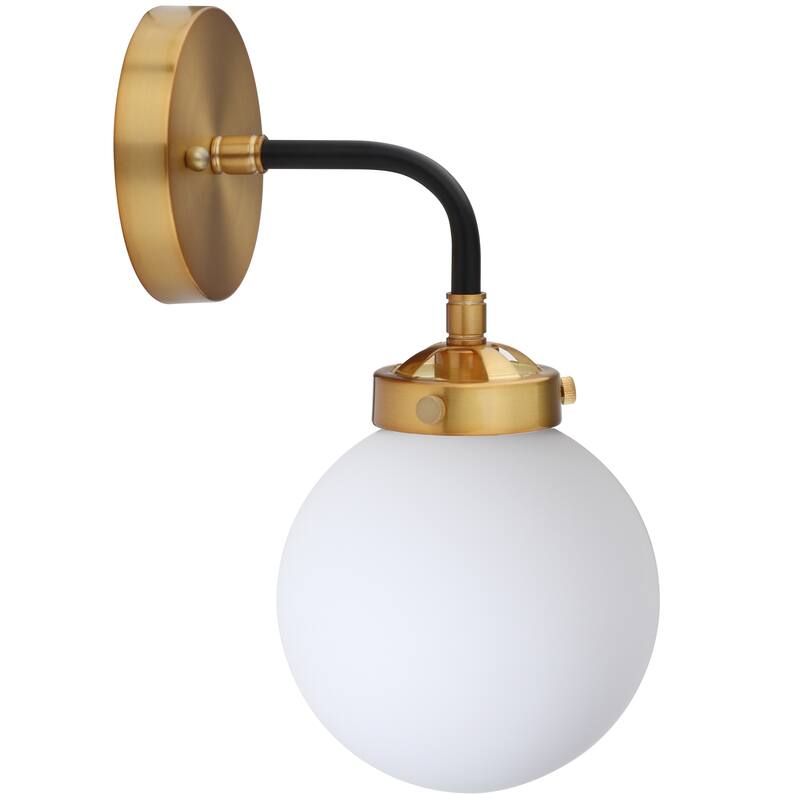 Bevin Contemporary Transitional Iron/Glass LED Vanity Light, by JONATHAN Y