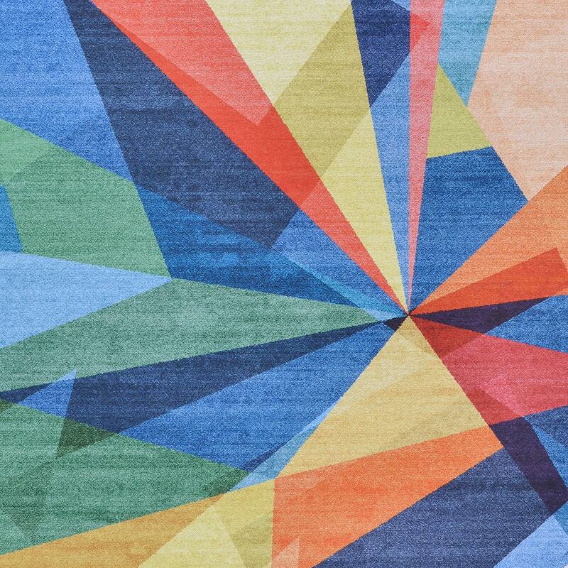 Color Arch Diamond Burst Multicolor Area Rug