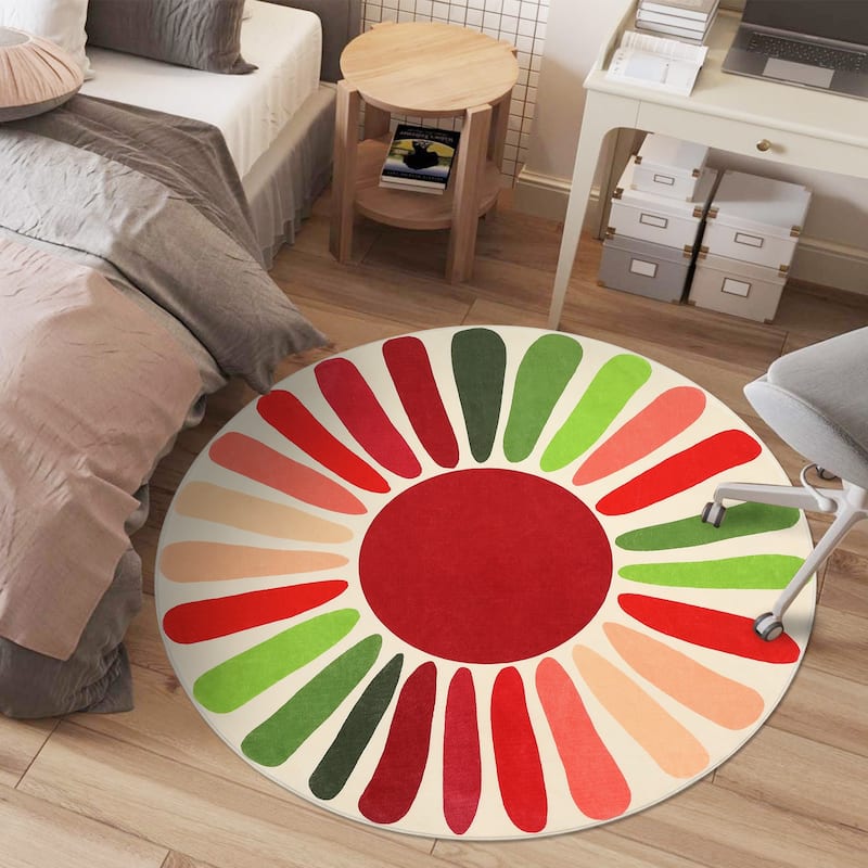 Garvee Rainbow Sol Kids Area Rug