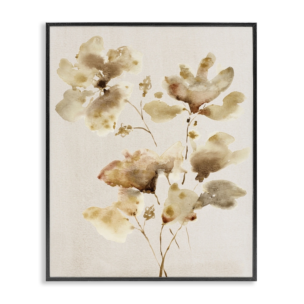 Stupell Neutral Dappled Flower Blossoms Framed Giclee Art Design By Krinlox