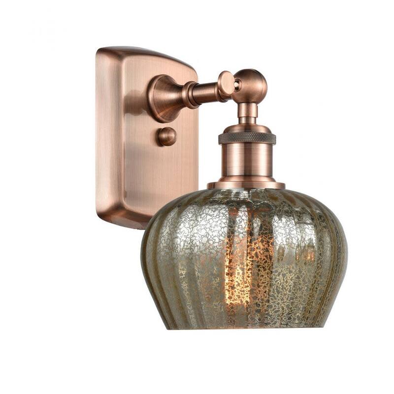 Innovations Lighting Fenton 11" Tall Bathroom Sconce - Antique Copper / Mercury