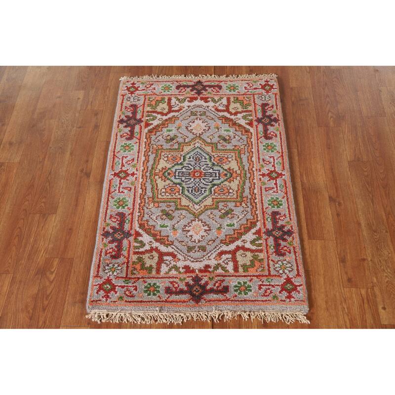 Gray Heriz Serapi Indian Rug Handmade Wool Carpet - 2'0"x 3'0"