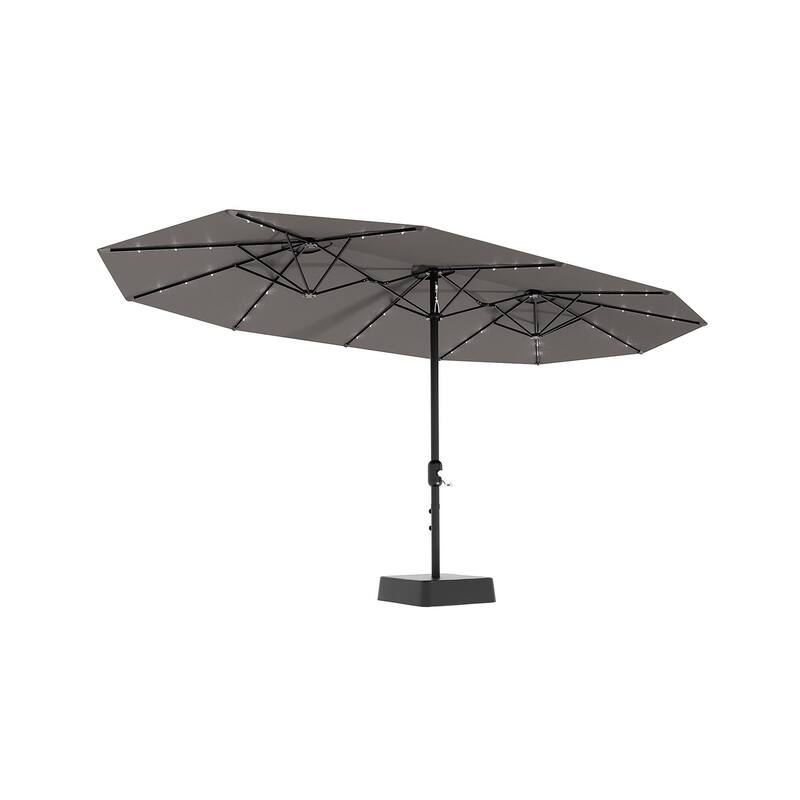 Coromose 15FT Large Patio Umbrella, with Solar Lights, for Deck Poolside Backyard