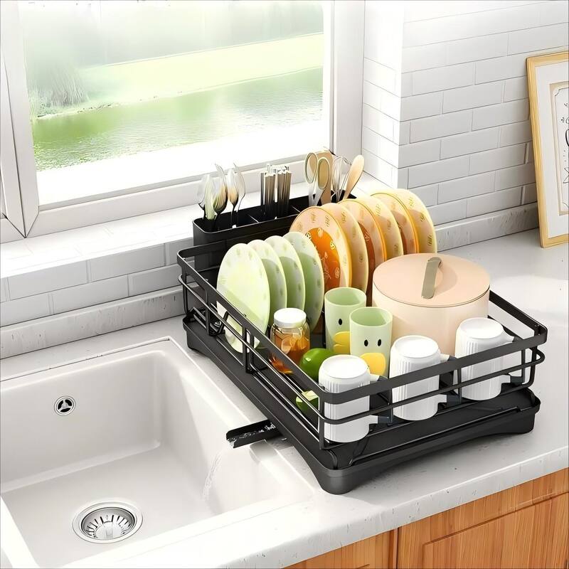 Stainless Steel Dish Rack for Sink, Dish Drying Rack with Drainboard