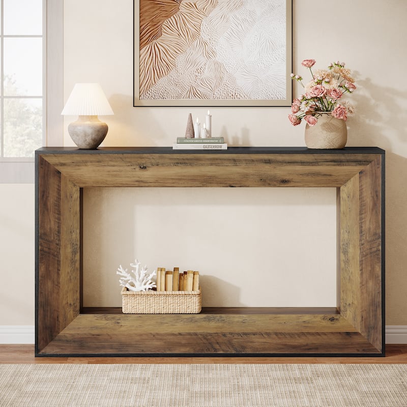 2-tier Farmhouse Console Sofa Table for Entryway Living Room