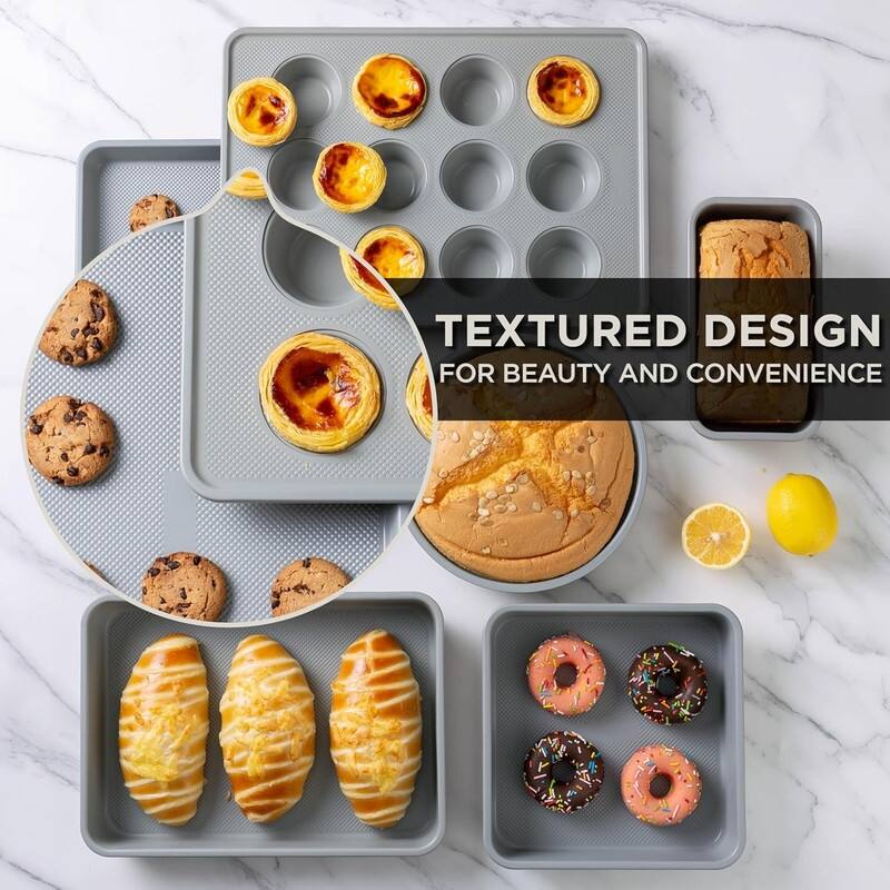 Country Kitchen Nonstick Heavy Duty Stackable Bakeware Set - Durable, Easy Release Baking Set, 6 Pcs