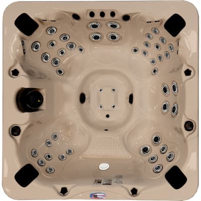 7-Person 56-Jet Premium Acrylic Bench Spa Standard Hot Tub with Sound System and LED Waterfall
