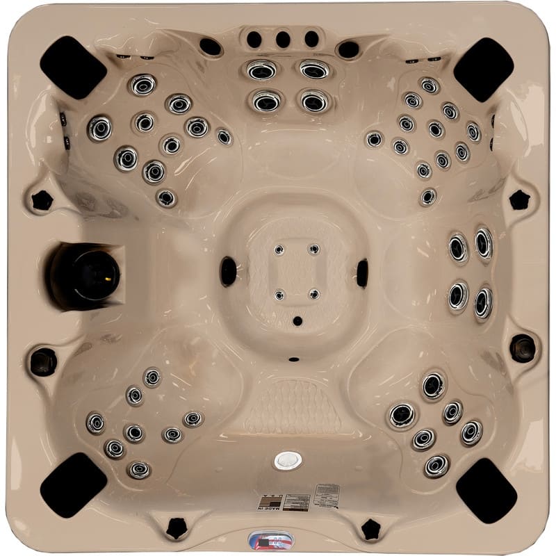 7-Person 56-Jet Premium Acrylic Bench Spa Standard Hot Tub with Sound System and LED Waterfall