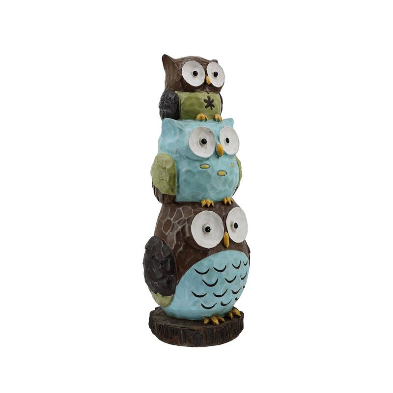 30"H Stacking Owls Garden Statue