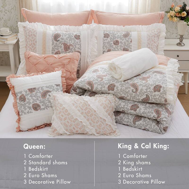 Madison Park Vanessa 9 Piece Cotton Percale Comforter Set