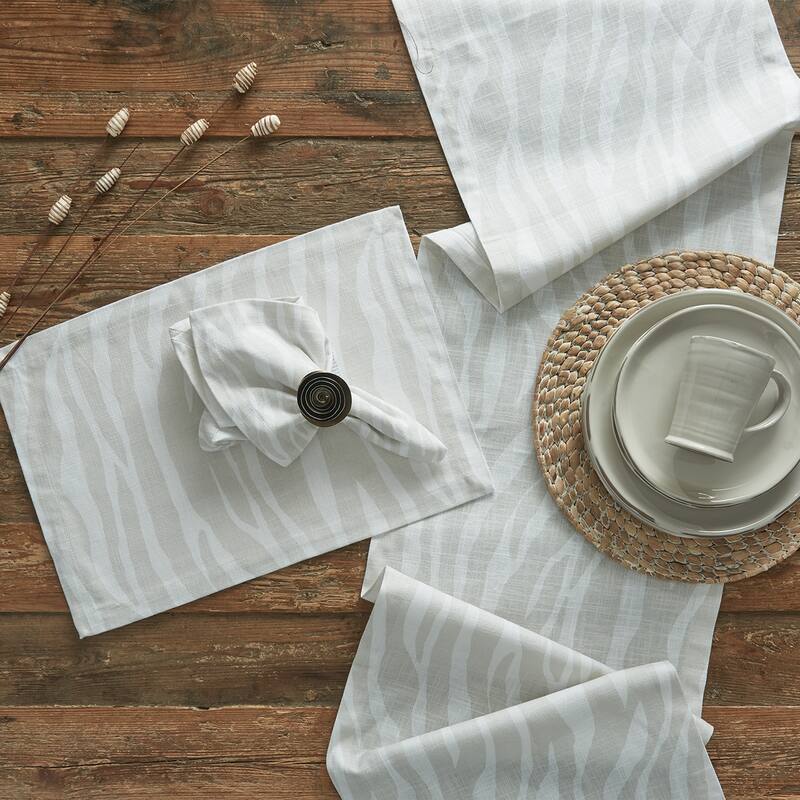 Split P Gray Zebra Print Placemat Set of 4 - 13" X 19"
