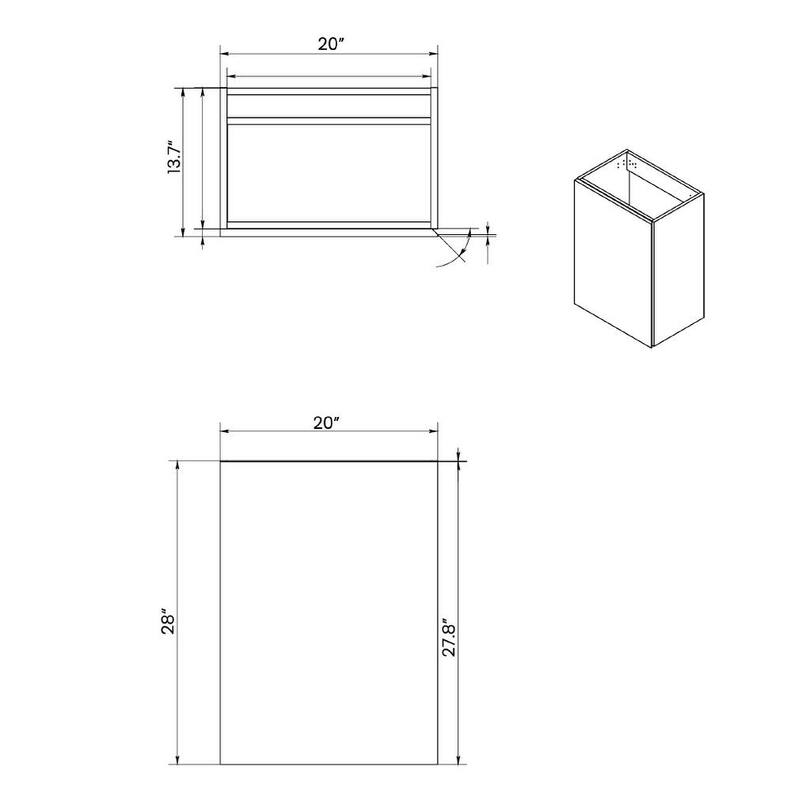 20" Marble Bathroom Vanity with Ceramic Sink