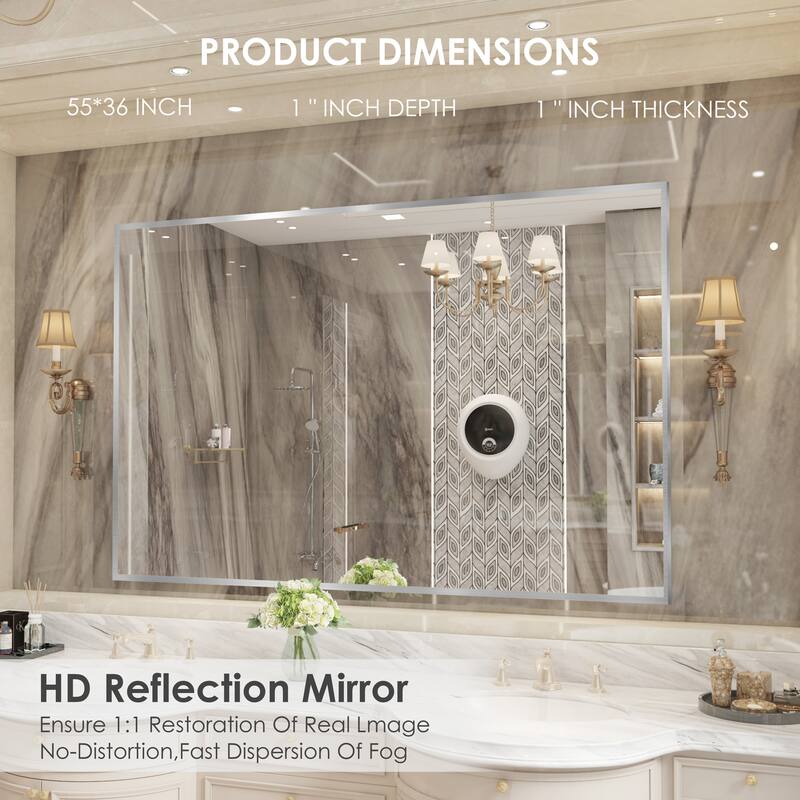 QuivaraView Wall Mounted Aluminum Frame Bathroom Vanity Mirror