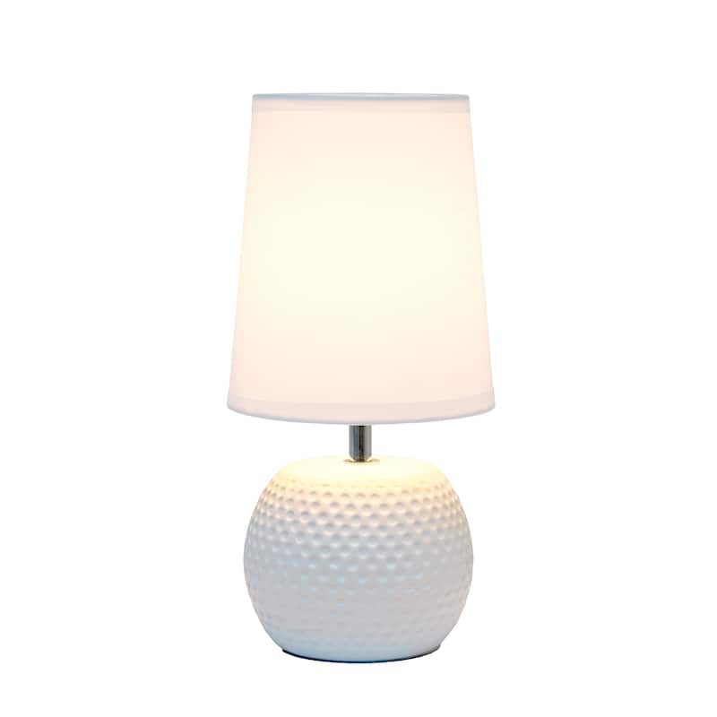 Simple Designs Studded Texture Ceramic Table Lamp, Blue - N/A - White/white shade