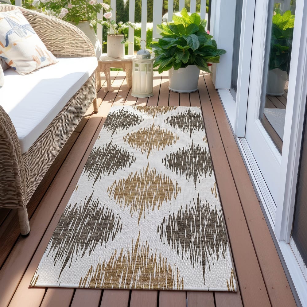 Machine Washable Indoor/ Outdoor Chantille Contemporary Geo Rug