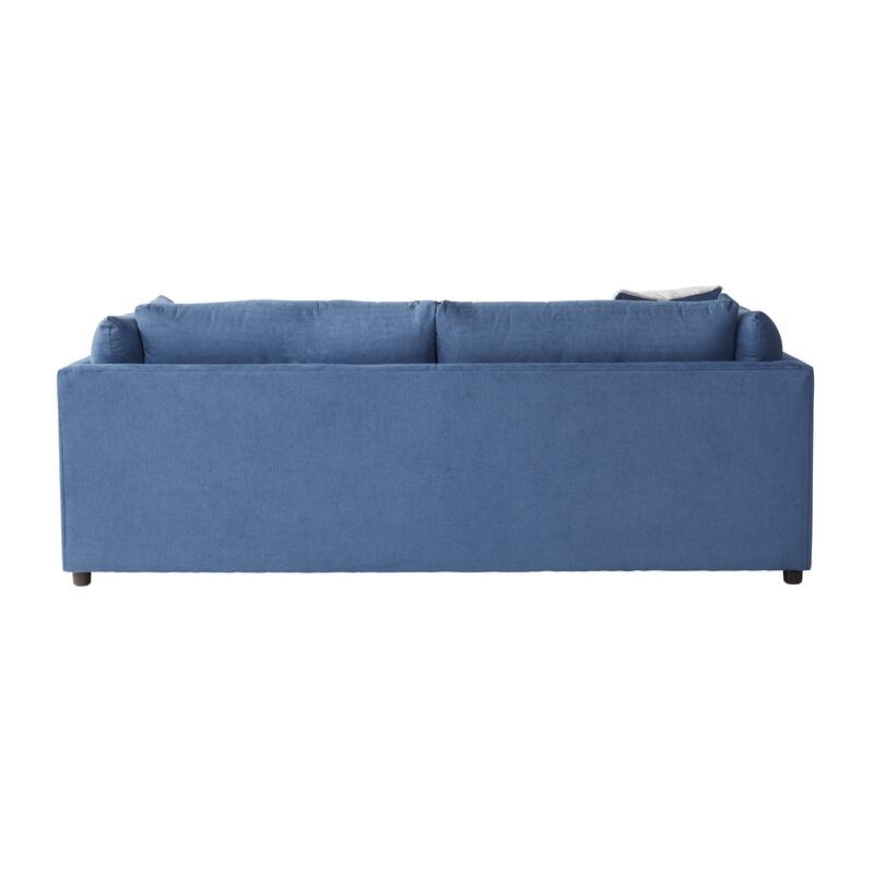 Roundhill Furniture Enda Pillow Back Fabric 3-Piece Sofa and Cuddler Chair Set