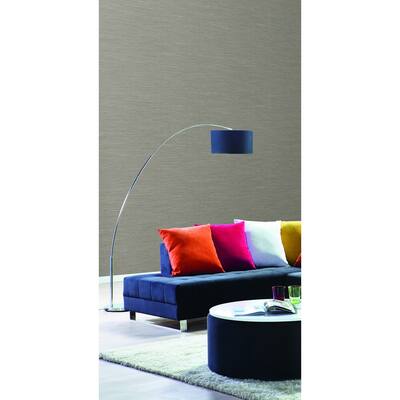 Encinitas Ramie Weave Dark Gray Wallpaper