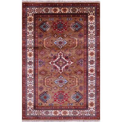 Golden Nile Super Kazak Hand Knotted Wool Rug - 3' 10" X 6' 0"