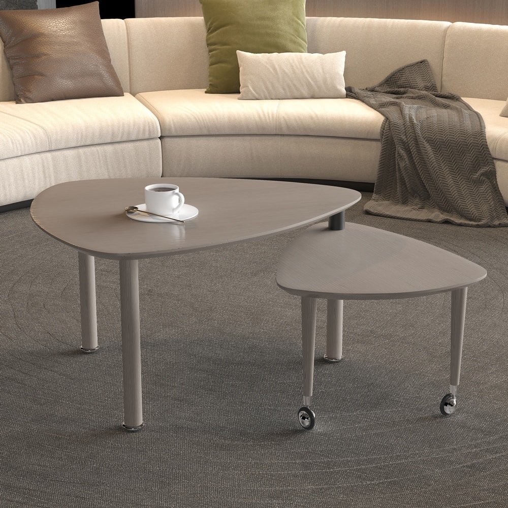 360 degree Rotatable modern Coffee Table for Living Room, solid wood legs with simply assemble Cocktail Table