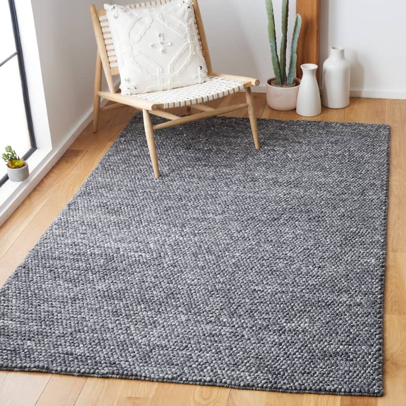 SAFAVIEH Handmade Natura Gerta Wool Rug - 8' Square - Dark Grey - Square