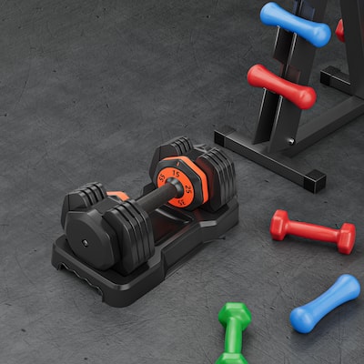 55Lb 5 In 1 Single Adjustable Dumbbell Free Dumbbell Weight Adjust with Anti-Slip Metal Handle