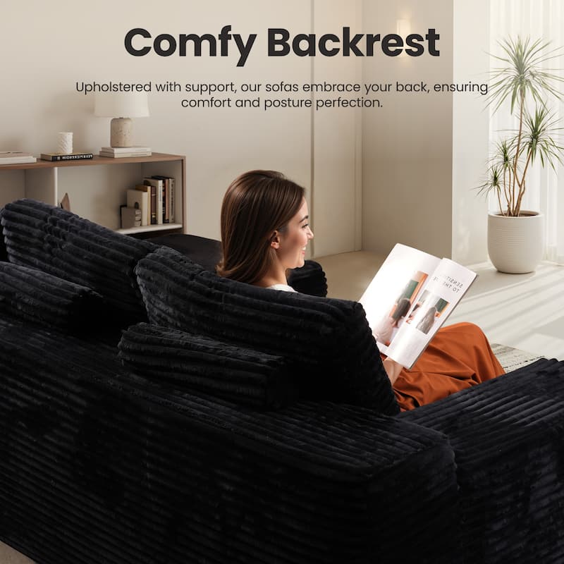 ​​OVIOS Lazy Chaise Lounge Sofa with Ottoman​