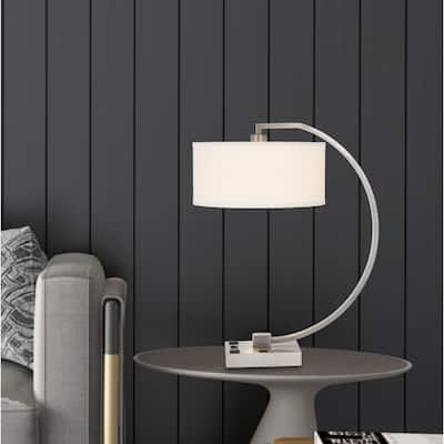 Dimmable 26 Inch Metal Desk Lamp with USB and Rectangular Shade - 6” x 20” x 26”