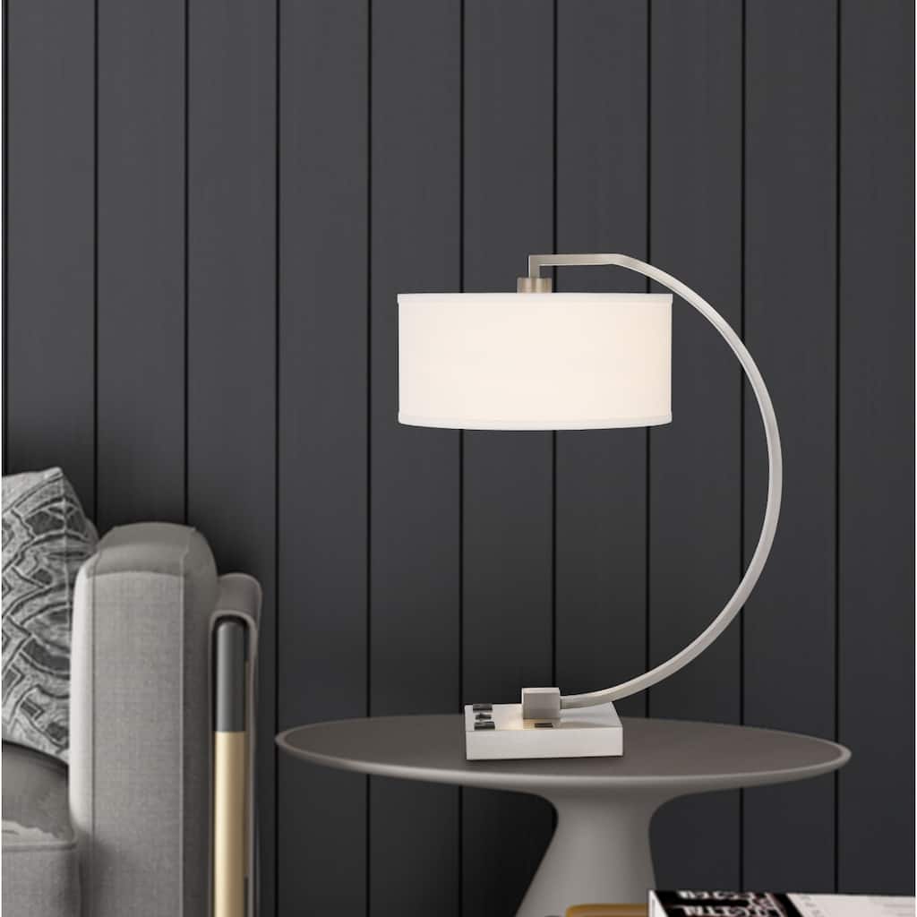 Dimmable 26 Inch Metal Desk Lamp with USB and Rectangular Shade - 6” x 20” x 26”