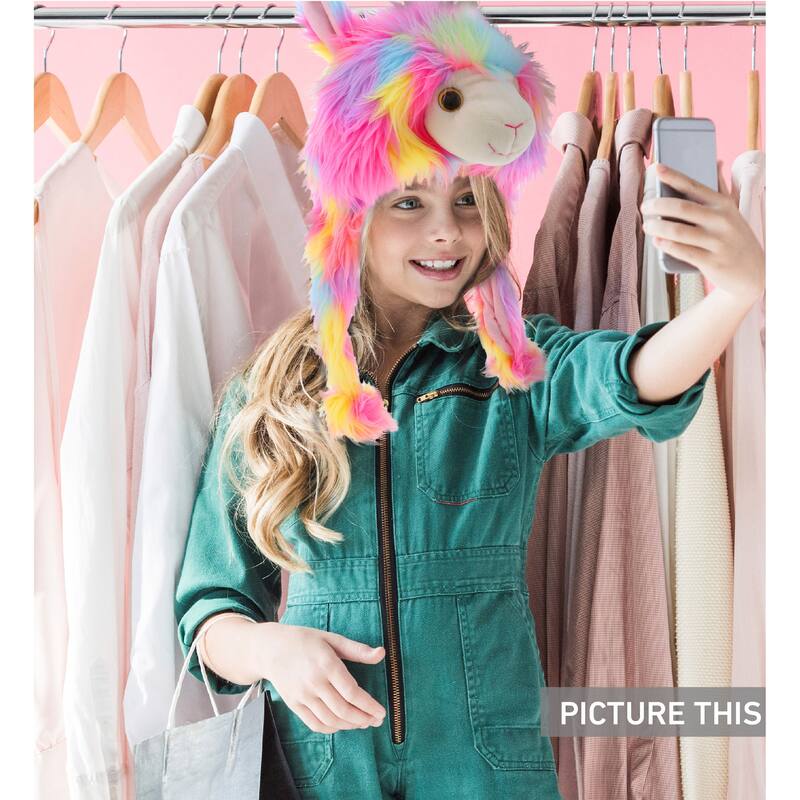 DolliBu Mix and Match Animal Plush Hat with Ear Flaps - Set of 4 - One Size