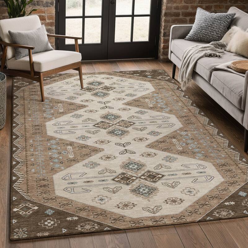 Machine Washable Indoor/ Outdoor Global Hiawatha Chantille Rug