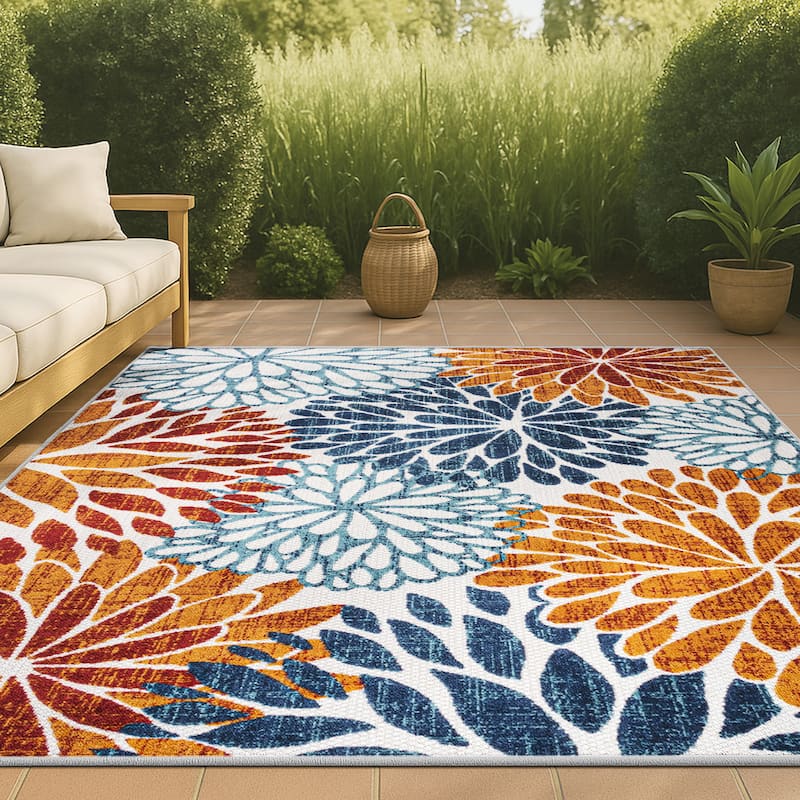 JONATHAN Y Minori Floral Indoor/Outdoor Area Rug