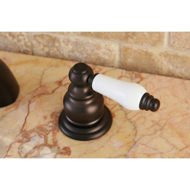 Victorian Mini-Widespread Bathroom Faucet with Retail Pop-Up in Brushed Nickel