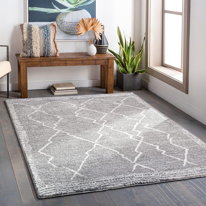 Livabliss Zamora Tribal Boho Area Rug - Charcoal - 5' 3" x 7' 3"