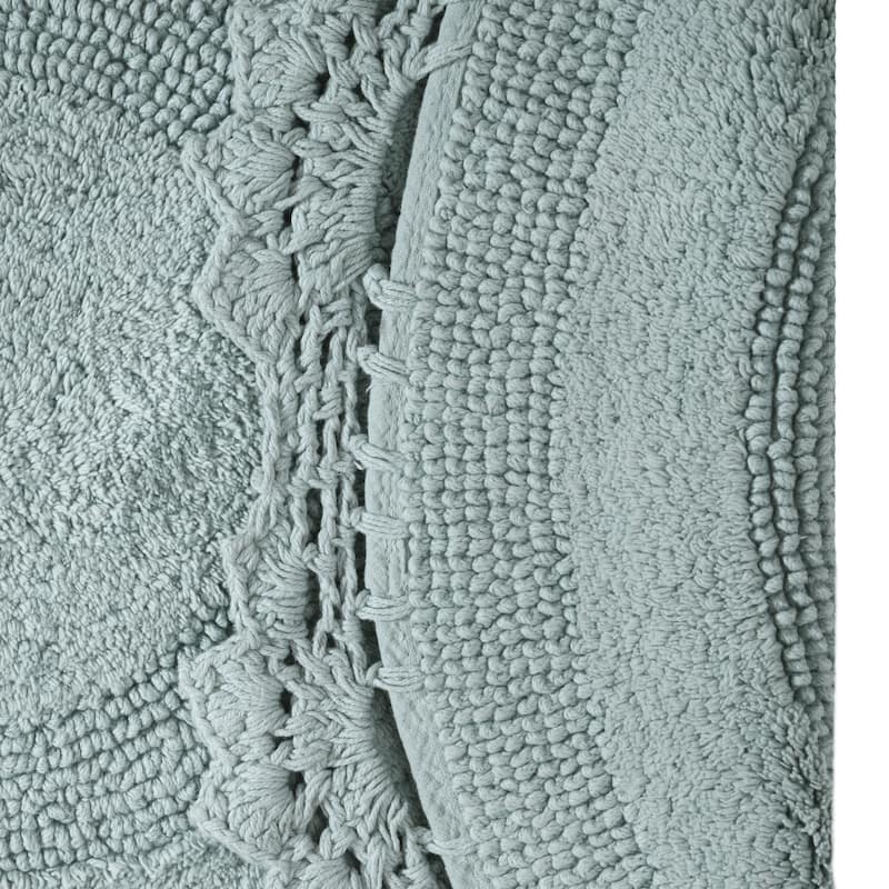 MH London Winchester Cotton Round Bathroom Rug - Soft Bath Mat
