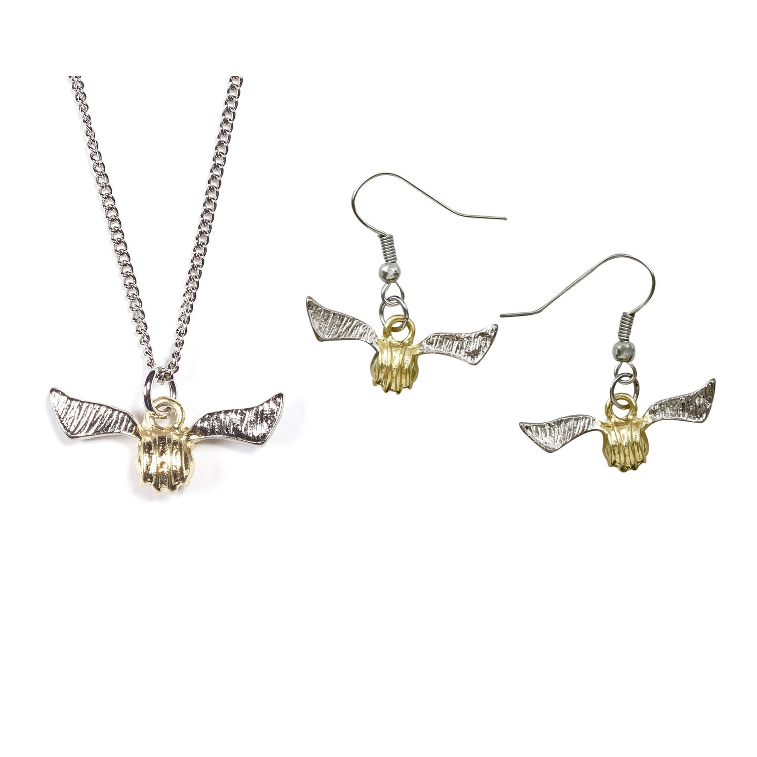Shop Harry Potter Golden Snitch Necklace And Earring Set Overstock 23624579