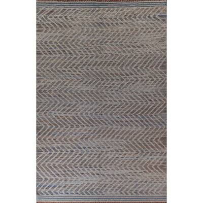 Chevron Style Moroccan Area Rug Handmade Wool Carpet - 9'0"x 13'7"