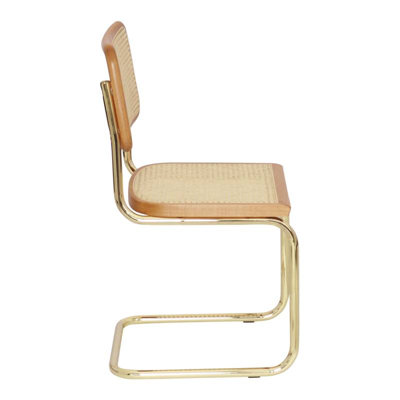 Breuer Chair Company Marcel Breuer Cesca Cane Cantilever Side Chair w/ Brass Steel Frame (Various Wood & Cane Colors)