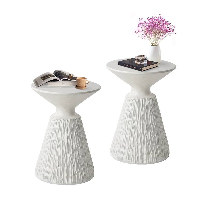 COSIEST Outdoor Patio Round Pedestal End Table, Side Table