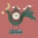 preview thumbnail 2 of 1, Decorative Desk Clock Green Wood Bird Clock Renovators Supply