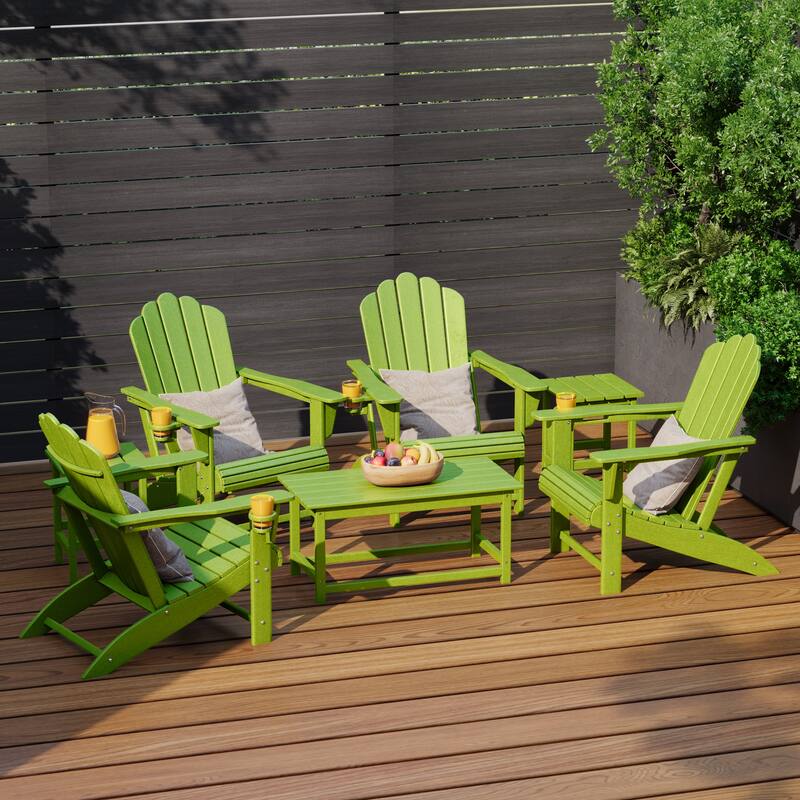 Aderson Outdoor Poly Adirondack Conversation Lounge 7-Piece Set