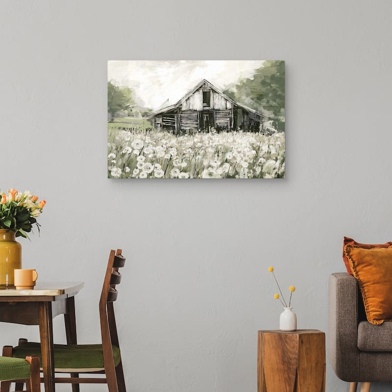 Dandelion Barn by Studio Arts Canvas Art Print