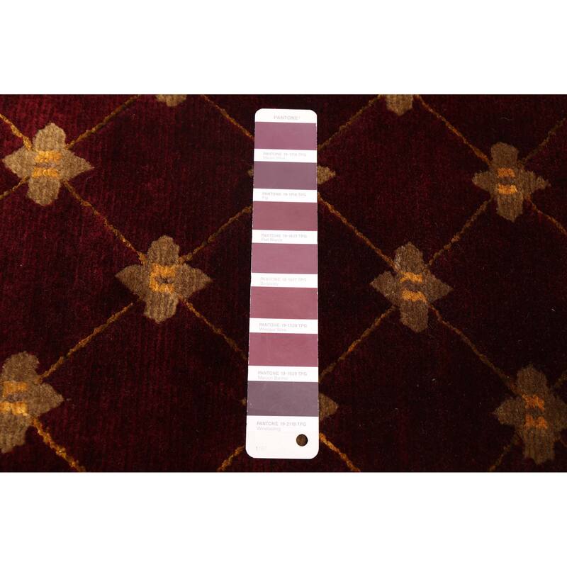 ECARPETGALLERY Hand-knotted Opulence Dark Red Wool Rug - 2'8 x 9'9