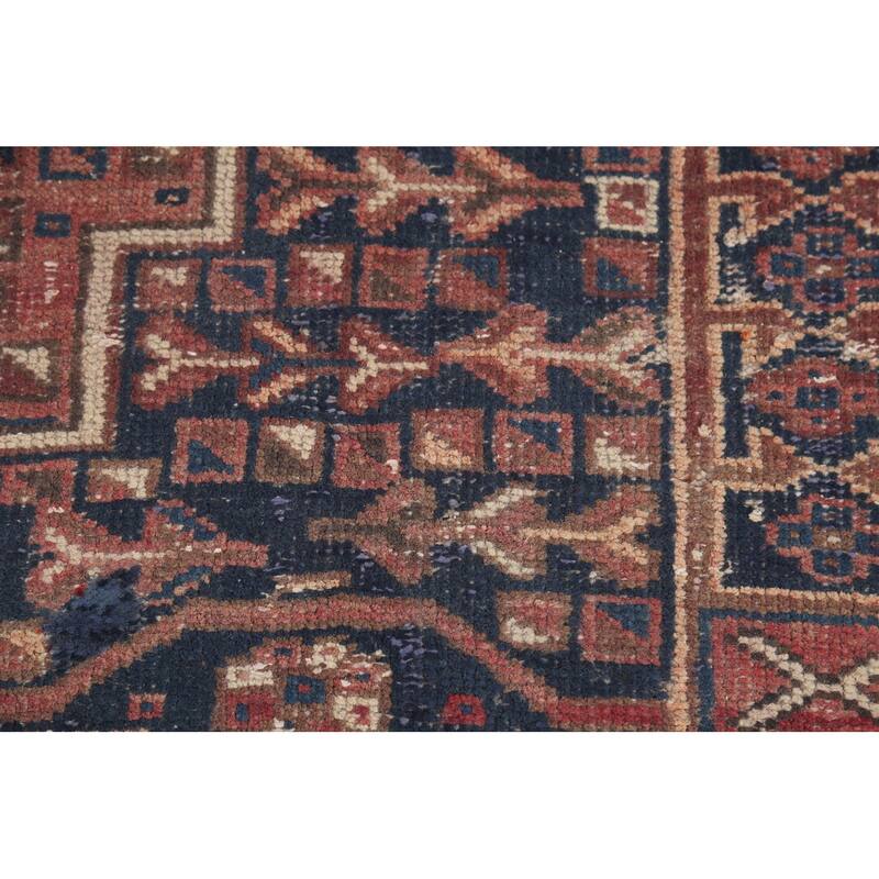 Geometric Sirjan Persian Vintage Area Rug Handmade Wool Carpet - 6'7"x 9'7"