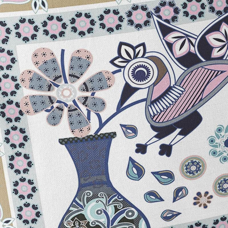 HomeRoots Set of Two 16" X 16" Beige and White Peacock Blown Seam Floral Indoor Outdoor Throw Pillow - 16.00' X '16.00' X '5.00