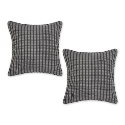 Off-White Dobby Stripes Recycled Cotton Pillow Cover 18x18 (Set of 2)