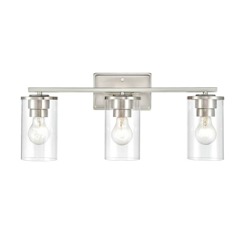 Millennium Lighting Verlana 3-Light Bathroom Vanity Fixture in Multiple Finishes with Clear Glass Shades - Brushed Nickel.