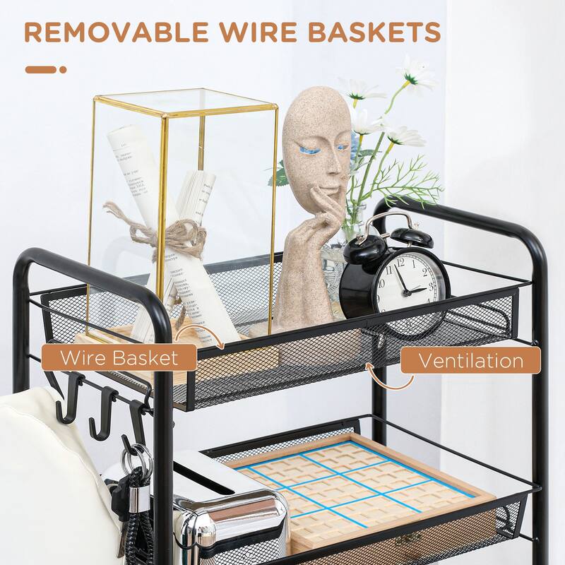 5 Tier Utility Rolling Cart(no include stool)