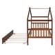 preview thumbnail 8 of 10, Twin Size Wooden House Platform Bed with Twin Size Trundle,Kids Bed Design