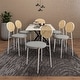 preview thumbnail 70 of 78, Leisuremod Euston Modern Dining Chair Upholstered Velvet or Leather Seat Wicker Back Accent Chair for Home Living Room & Kitchen